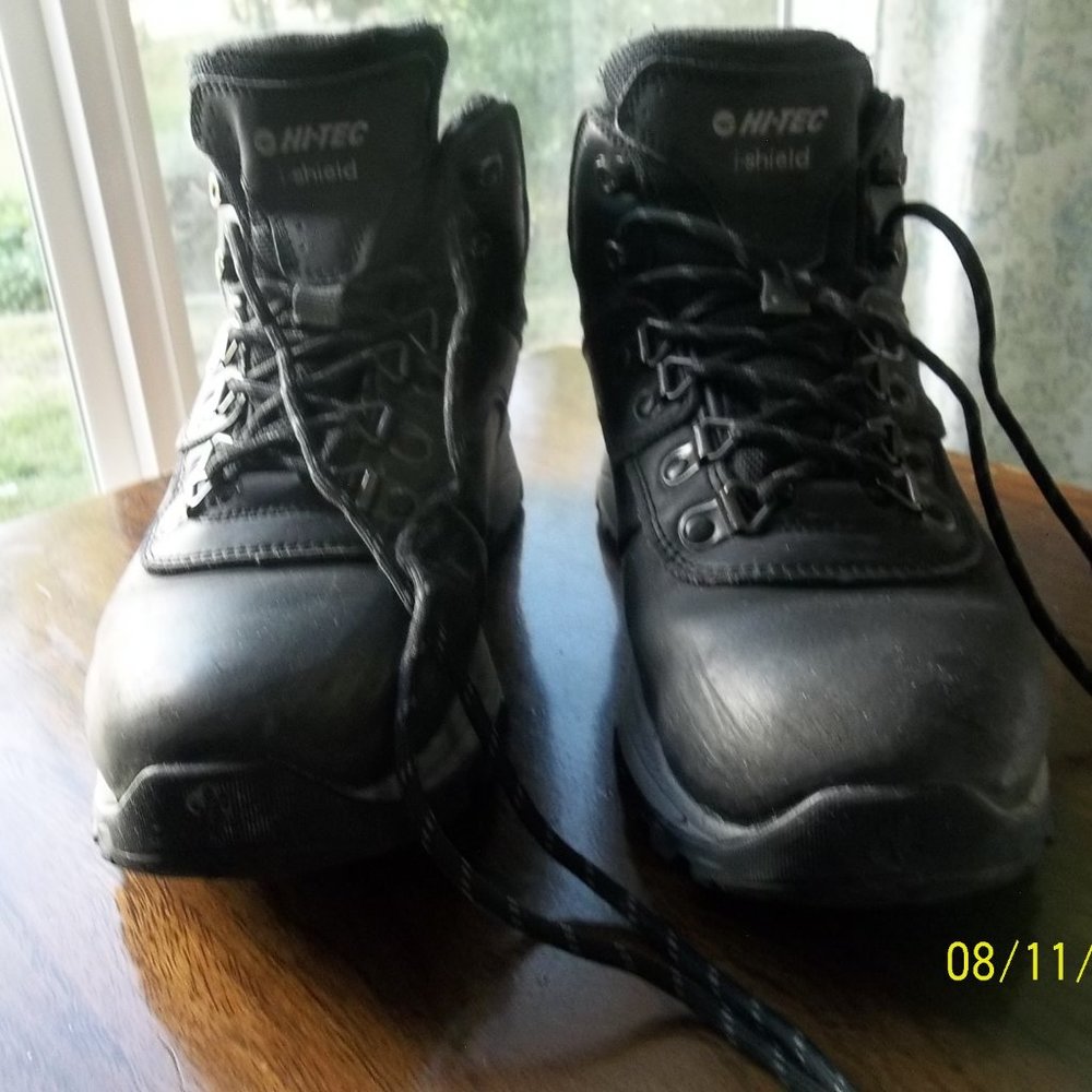 Hi-Tech i-shield Mens Size 8 Black Boots, Waterproof, Lace-up, Michelin Soles